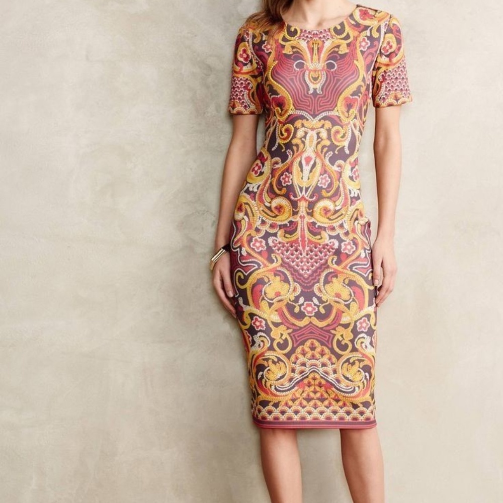 Pankaj & Nidhi Anthropologie Onida Pencil Dress